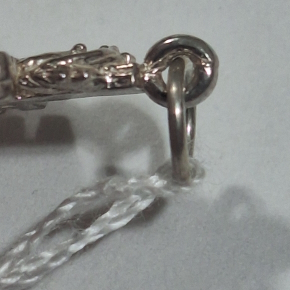 Vintage Sterling Silver 925 Jesus Cross Pendant Charm 1.6g 1" Religious... - Picture 3 of 11